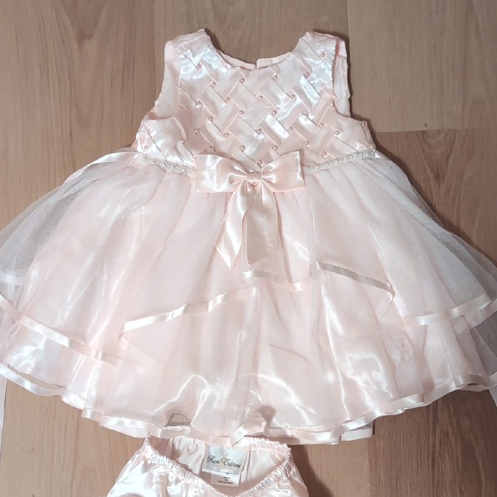 Rare Editions Soft Pink Satin Dress